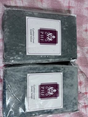 PHF Greek Velvet Cushion Covers in Gray - Set of 2